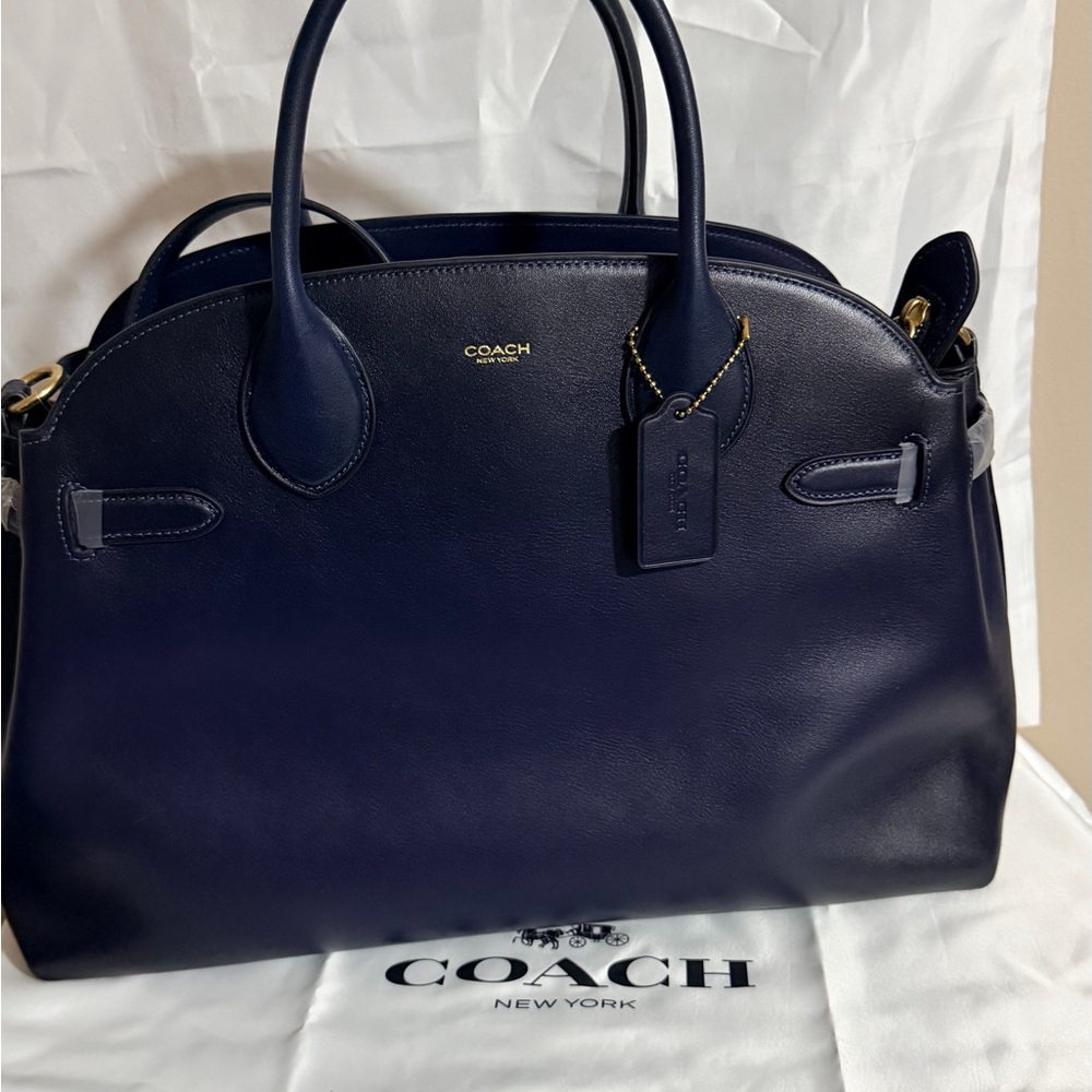 Coach Midnight Blue Leather Satchel